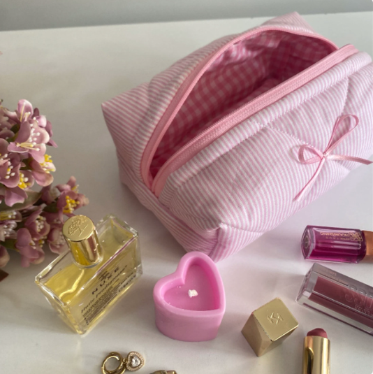 Cute Striped Beauty Bag