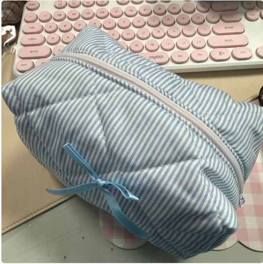 Cute Striped Beauty Bag